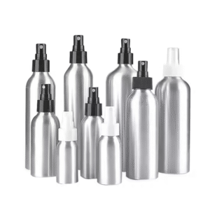 Aluminum Cosmetic Bottle with Silver round Metal Packaging