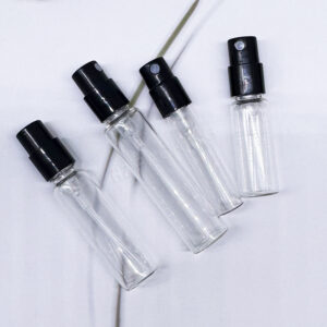 Empty 2ml Crimp Glass Vials with Paper Cards for Perfume Samples, Mini Fragrance Tester Bottle Set (No Perfume Inside)