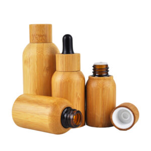 Hot Sell 10ml 15ml 20ml 30ml 50ml 100ml Bamboo Custom Skincare Face Serum Essential Oil Glass Dropper Bottle