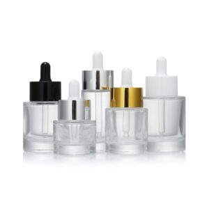 New Thick Bottom Custom Luxury Glass Round Essence Serum Face Empty Essential Oil Clear Dropper Bottle