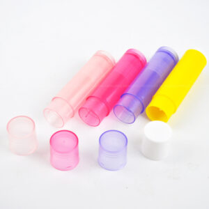 Manufacturer Wholesale 5g Clear Lip Balm Container Tubes Lipstick Deodorant Stick Wax Colorful PP Plastic Tube with Snap on Cap