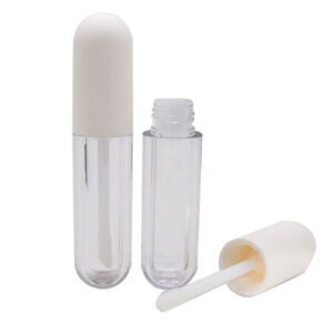 Customizable OEM&ODM Empty Round Clear PETG Lip Glaze Bottle 4.4ml Lipgloss Tube
