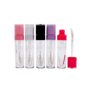  6.3ml Unique Rose Pink Purple White Black Lipgloss Tubes Custom Logo Clear Empty Lip Gloss Tubes